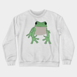 A cute green frog with cute eyes Crewneck Sweatshirt